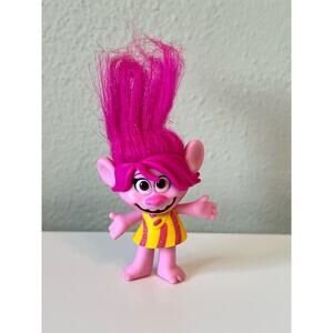 2019 DreamWorks Trolls Poppy In Yellow Pink Dress Replacement Doll Cake Topper